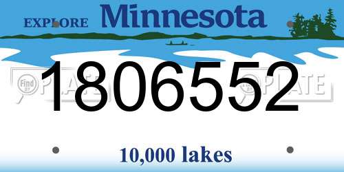 1806552 Minnesota License Plate