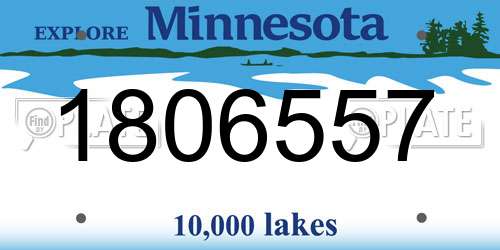 1806557 Minnesota License Plate