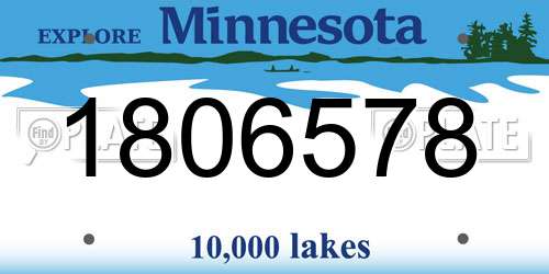 1806578 Minnesota License Plate