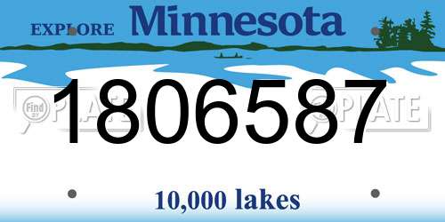 1806587 Minnesota License Plate