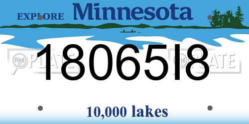 18065I8 Minnesota License Plate
