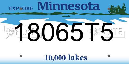 18065T5 Minnesota License Plate