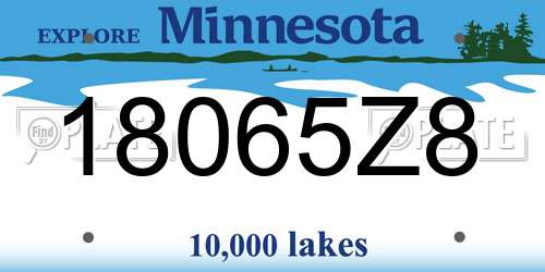 18065Z8 Minnesota License Plate