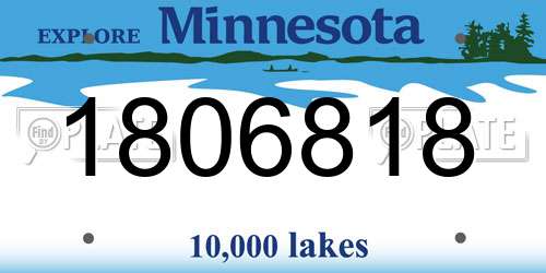 1806818 Minnesota License Plate