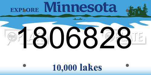 1806828 Minnesota License Plate