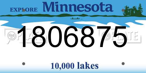 1806875 Minnesota License Plate