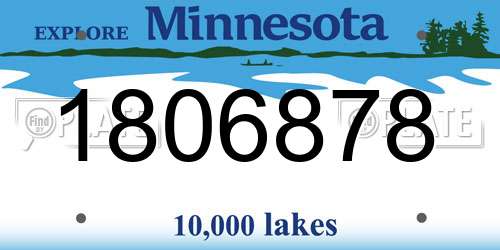1806878 Minnesota License Plate