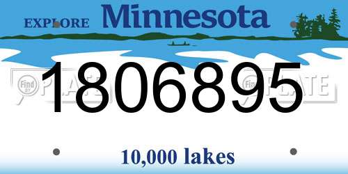1806895 Minnesota License Plate