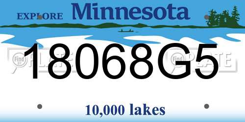 18068G5 Minnesota License Plate