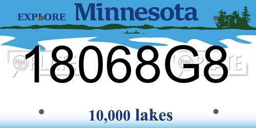 18068G8 Minnesota License Plate