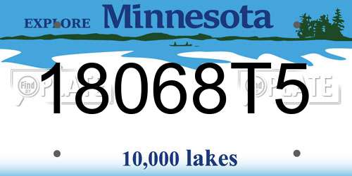 18068T5 Minnesota License Plate