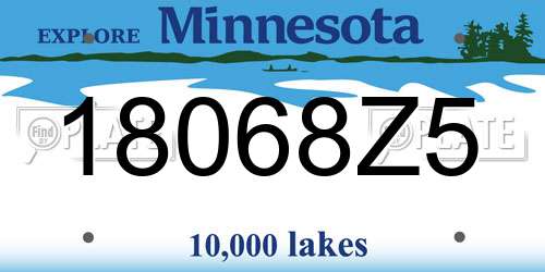 18068Z5 Minnesota License Plate