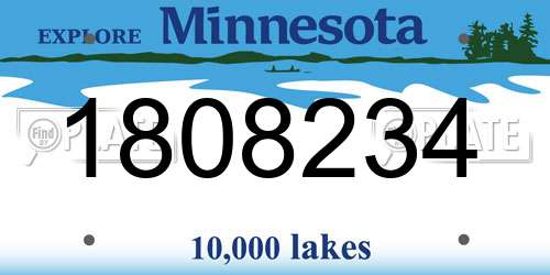 1808234 Minnesota License Plate