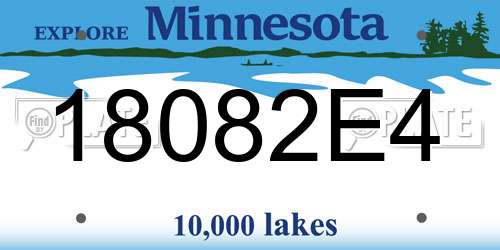 18082E4 Minnesota License Plate