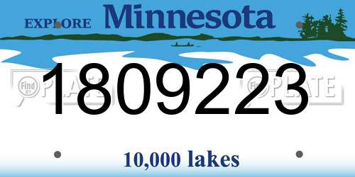 1809223 Minnesota License Plate