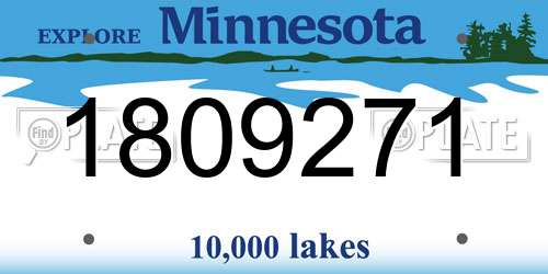 1809271 Minnesota License Plate