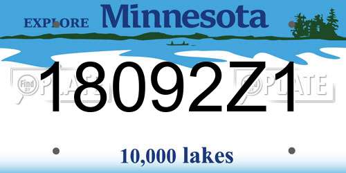 18092Z1 Minnesota License Plate