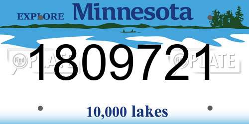 1809721 Minnesota License Plate