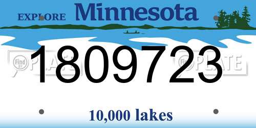 1809723 Minnesota License Plate