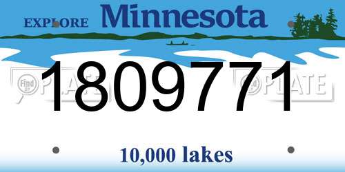 1809771 Minnesota License Plate