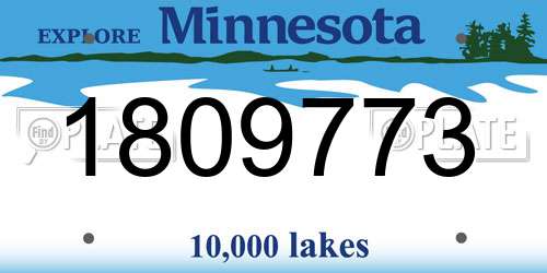 1809773 Minnesota License Plate