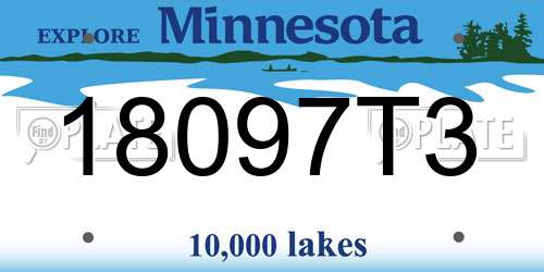 18097T3 Minnesota License Plate