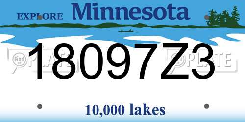 18097Z3 Minnesota License Plate