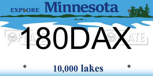 180DAX Minnesota License Plate