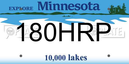 180HRP Minnesota License Plate