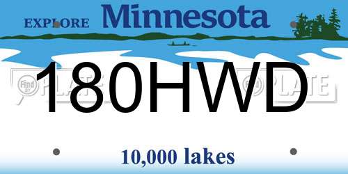 180HWD Minnesota License Plate