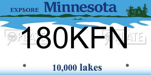 180KFN Minnesota License Plate