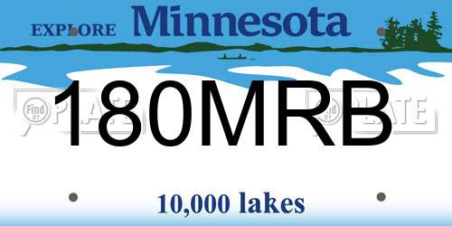 180MRB Minnesota License Plate