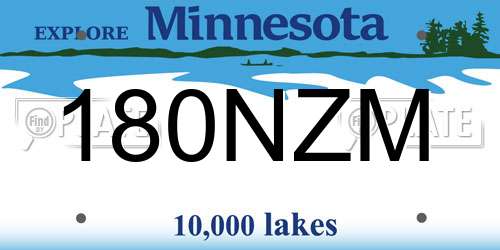 180NZM Minnesota License Plate