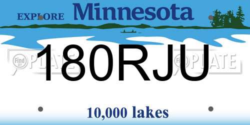 180RJU Minnesota License Plate
