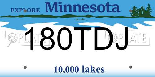 180TDJ Minnesota License Plate