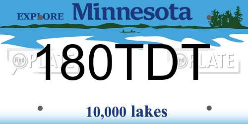 180TDT Minnesota License Plate