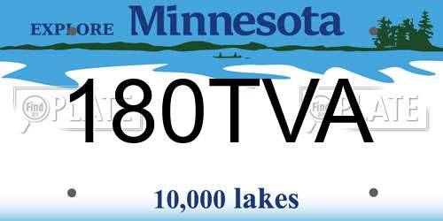 180TVA Minnesota License Plate