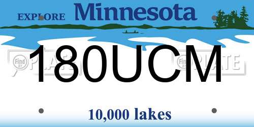 180UCM Minnesota License Plate