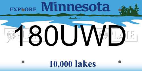 180UWD Minnesota License Plate