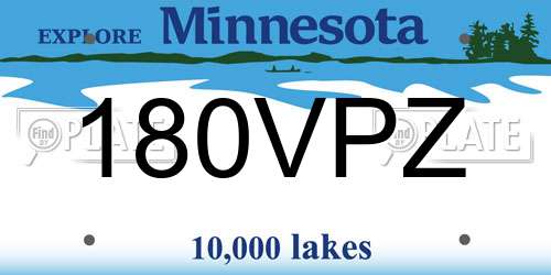180VPZ Minnesota License Plate