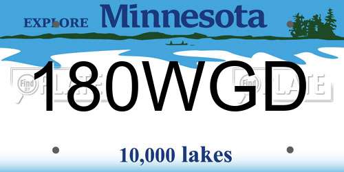 180WGD Minnesota License Plate
