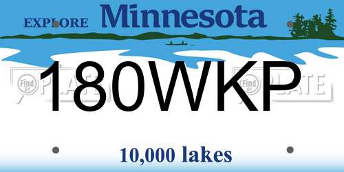 180WKP Minnesota License Plate
