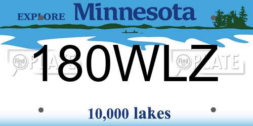 180WLZ Minnesota License Plate