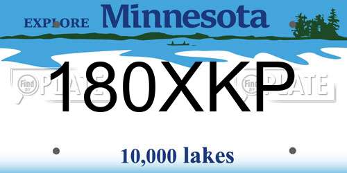 180XKP Minnesota License Plate