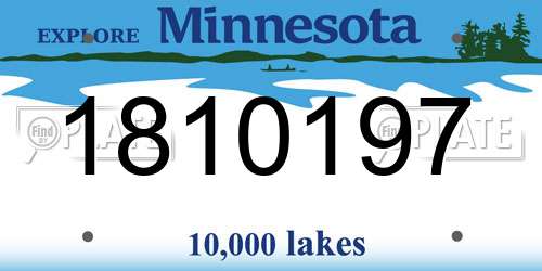 1810197 Minnesota License Plate