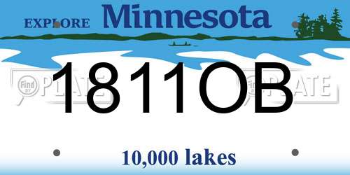 1811OB Minnesota License Plate