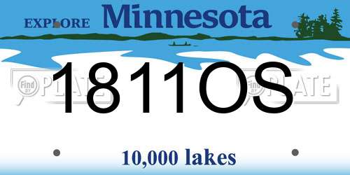 1811OS Minnesota License Plate