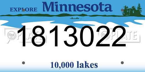 1813022 Minnesota License Plate