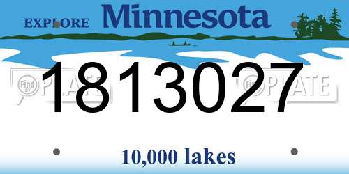 1813027 Minnesota License Plate