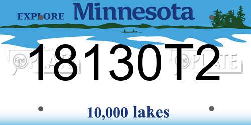 18130T2 Minnesota License Plate